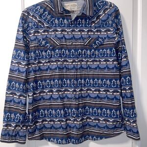 Cody James Blue Patterned Men's Shirt